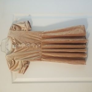 Girls Size 10 Short Sleeved Velvet/Velour Dress with Sparkly Buttons